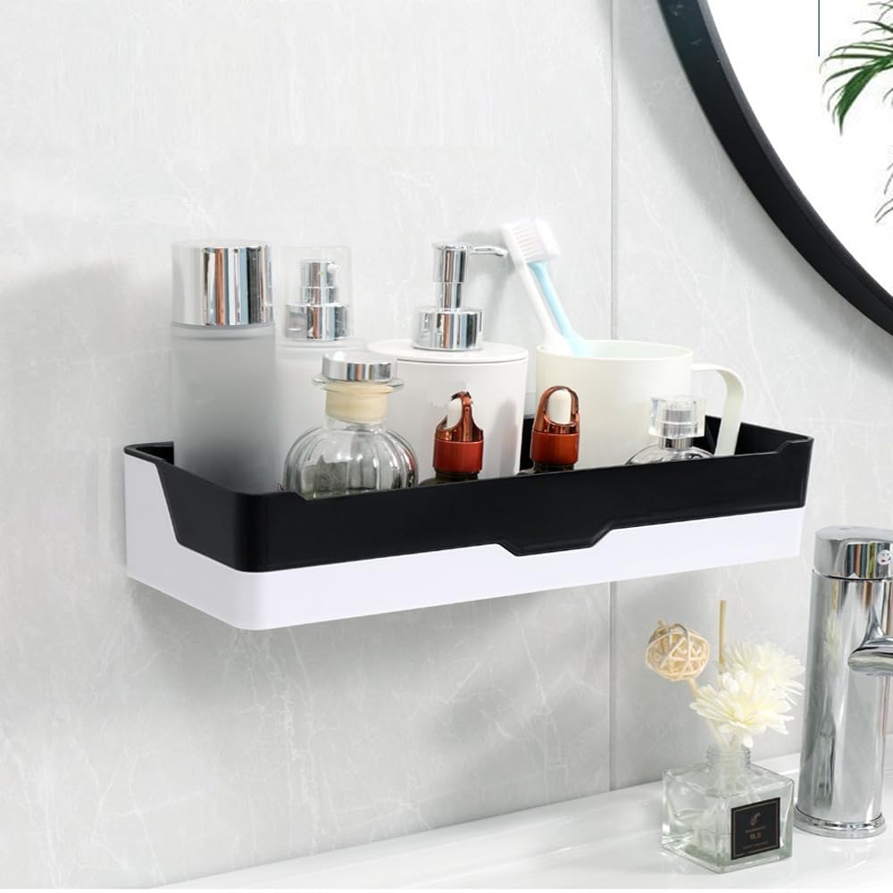 XENOTY Self Adhesive Kitchen and Bathroom Shelves Wall Organizer Plastic Storage Shelf Shower Organizer Rack Kitchen and Bathroom Storage Holder - 1pc (Multi) (B093SV3HTH) Amazon Price History, Amazon Price Tracker