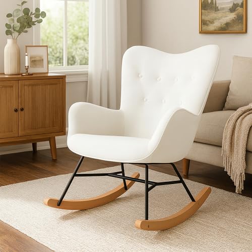 La mejor selección de Mecedoras disponible en línea para comprar. 43 Bluelander Mecedora 103 * 64 * 85 cm, Mecedora Adulto, Silla Mecedora para Adulto, Capacidad de Carga 150 Kg, Cómoda, Ideal para Sala, Dormitorio, Salón, Balcón, Oficina (Beige)