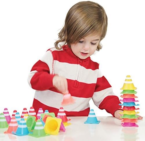 Toybridge ConestaX Pyramid Builder Cones Preschool Educational Construction Kit with Bright Colors for Kids Toddlers Children