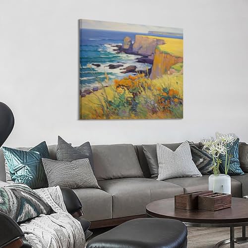 Peinture à l'huile moderne sur toile de paysage marin