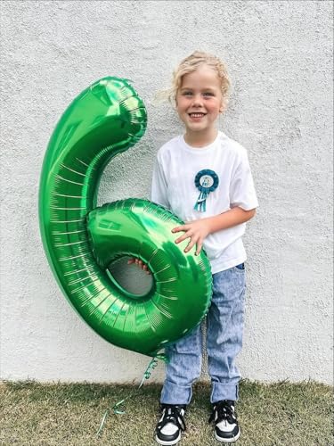 Image of 40 Inch Green Number 5 Balloon Birthday Party Decorations for Men & Women | 40 Inch Green inflatable foil number balloons, large birthday decorations for 5th birthday