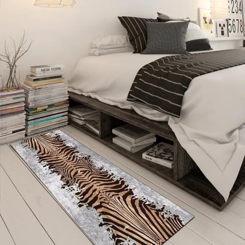Tapis de couloir pour cuisine et décoration d'intérieur moderne en gris et marron - 3