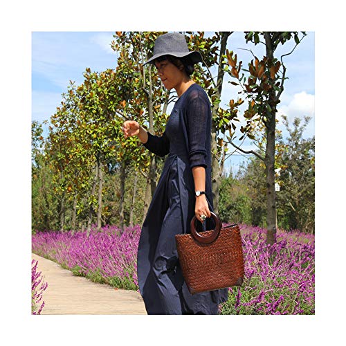 Bolso grande bohemio tejido a mano para mujer miniatura 2
