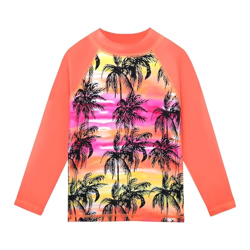 Image of TFJH E Girls Two Piece Swimsuit Long Sleeve Rash Guard Ages 3-12 | UPF 50+ sun protection, breathable , lightweight long sleeve swimsuit, full coverage, pool beach vacation, water park