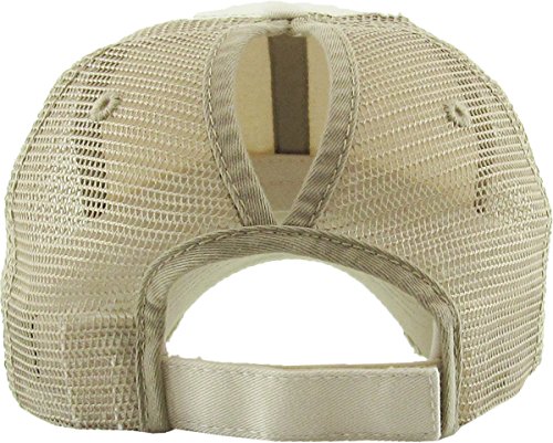 Image of Classic Plain Ponytail Messy High Bun Headwear Adjustable Cotton Trucker Mesh Glitter Hat Baseball Cap