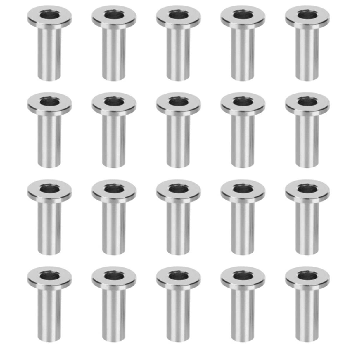 50pcs Stainless Steel Wire Rope Protective Sleeves Drill Bit for Deck Cable Railing Prevents and Maintains Tension Suitable for Indoor and Outdoor Use
