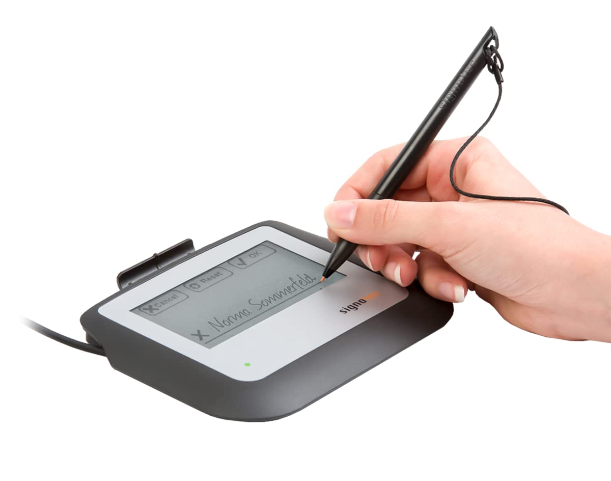 signotec Sigma Unterschriftenpad 4" Monochrome-LCD Hintergrundbeleuchtung Hochauflösender Stiftsensor 1.024 Druckstufen 500 Hz Abtastrate RSA-Verschlüsselung USB