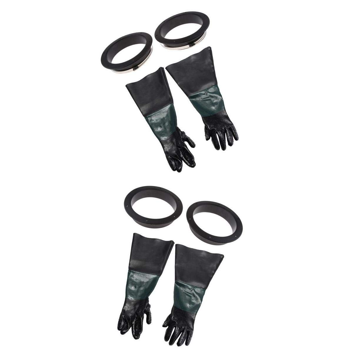 Bnf® 2 Pair of Heavy Duty Gloves with 4 Glove Holders for Sand Blast Cabinet Accs|Home & Garden|Tools|Air Tools|Sandblasters-image-41