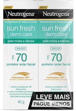 Protetor Solar Facial Neutrogena Sun Fresh Derm Care FPS 70 Pele Oleosa