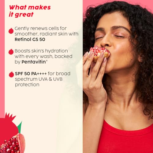 Image of PLIX Pomegranate Youth Renewal Face Care Combo | Juicy Cleanser & Retinol Cream | Reduces Fine Lines & Wrinkles | With Retinol GS 50, Bakuchi Oil & Pentavitin