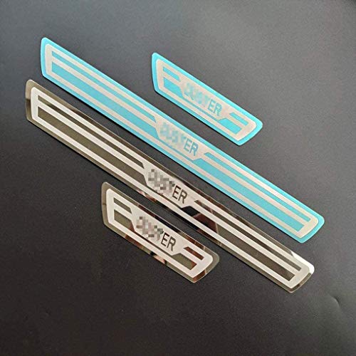 QYHL 4Pcs de Placa Desgaste Acero Inoxidable alféizar la Puerta Accesorios para...