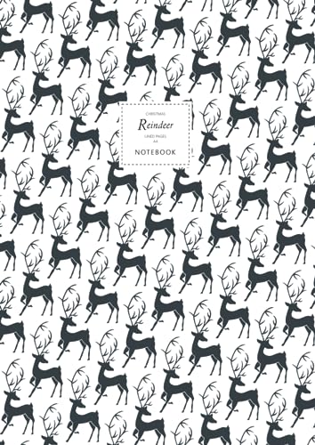Reindeer Notebook, Lined Pages, A4