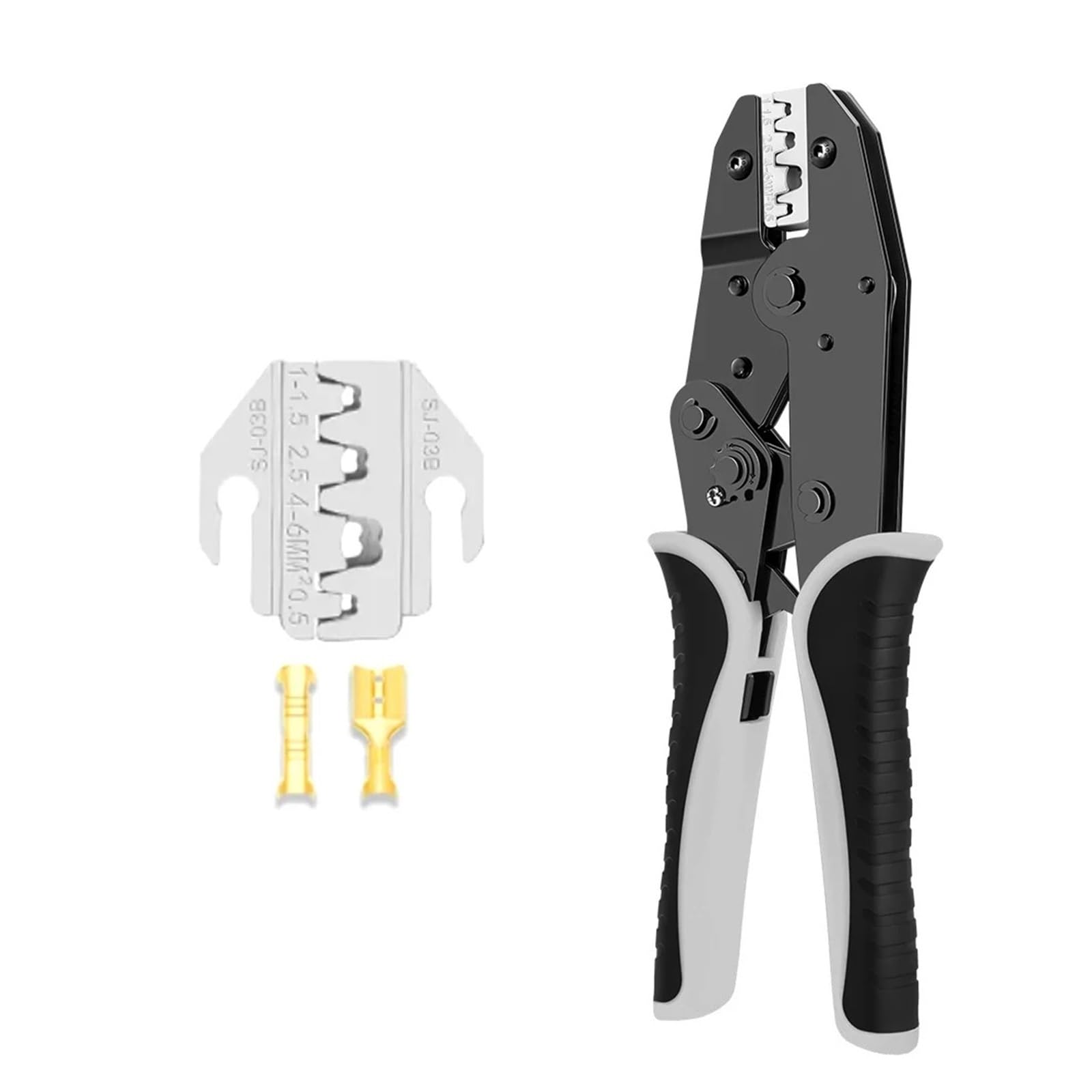 Ewsdsfs Hs-03B 9 Inches Ratcheting Wire Crimper Pliers 03B/10N/10Wf/35Wf/2546B/03J/125 Connectors Multi-Functional Hand Crimping Tool(Hs-03B)