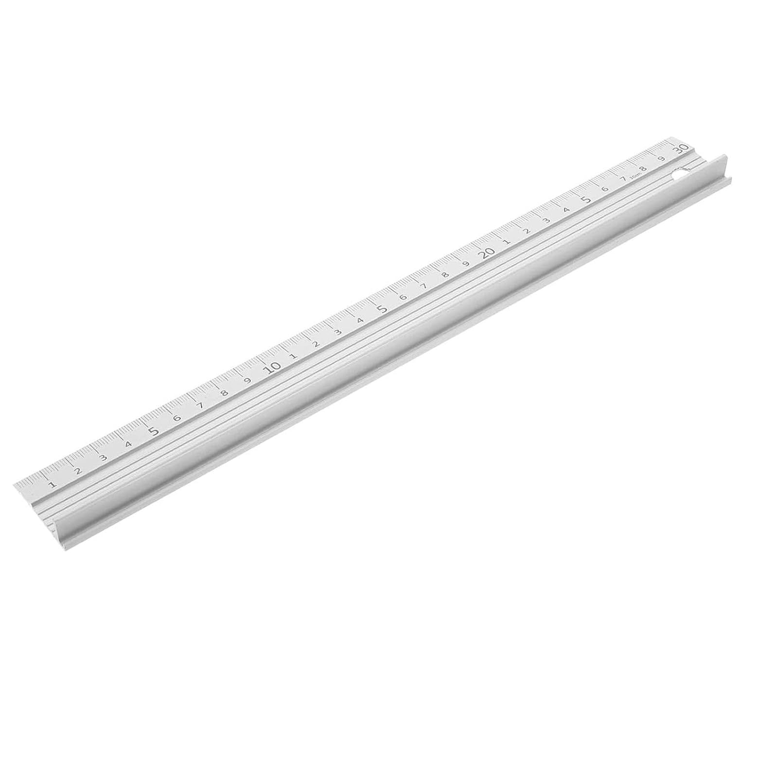 30cm Silver Metal Ruler with Non-Slip Grip for Accurate Cutting Measuring