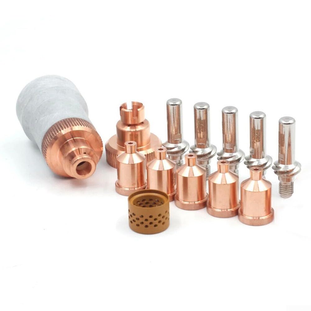 14-teiliges Plasma-Verbrauchsmaterial-Set für LC105 Taschenlampe und Tomahawk 1538 Maschine mit Elektrodendüsen und Schutzbecher