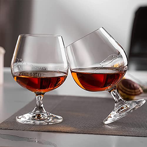 Image of Brandy Classic Wine Glasses Perfect for Parties, Gifts, Housewarming, Weddings, Aniversary Lead Free | Shatter Resistant 350 ml Wine Glass Set of 6 (Balloon Glass.. /, 6)