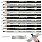 12 Piece Black Colour Waterproof Eyebrows Pencil Tattoo Makeup And Microblading Supplies Kit-Permanent Eye Brow Liners In Waterproof Eyebrow Pencils Peel - Brow Pencil Set For Marking(12 Pcs)