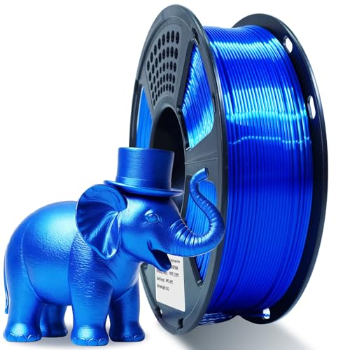 Image of Silk PLA Filament 1.75mm, Metallic Shiny Royal Blue 3D Printer Filament, 1kg Spool (2.2lbs), Dimensional Accuracy + /- 0.02 mm, Vacuum Packaging