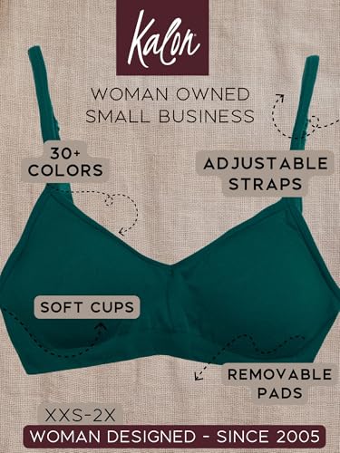 Image of Kalon Women's 4 Pack Demi Padded Bralette Wireless Comfortable Bra