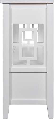 Miniatura 6 de Voohek Mesa de sofá blanca de 36 pulgadas con 4 cajones de almacenamiento y 1 estante para sala de estar pasillos vestíbulo pasillo de entrada