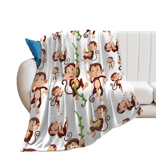 Couverture polaire cartoon monkey, le cadeau réconfortant parfait - 2
