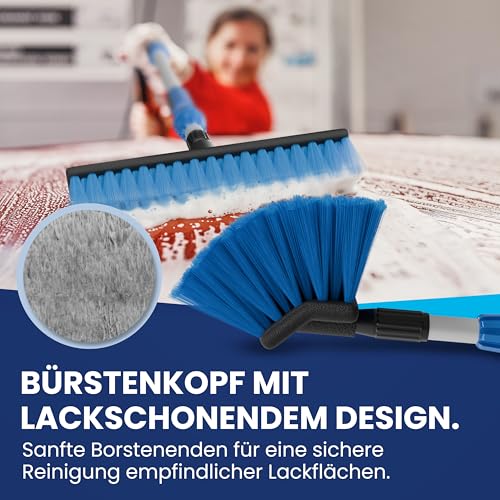 NTG Waschbürste Autowaschbürste Teleskopwaschbürste in 2 & 3 Meter Variante mit Gardenanschluss und Innenliegender Wasserführung Fensterputzer (Bis 2 Meter) PKW LKW – Bild 5