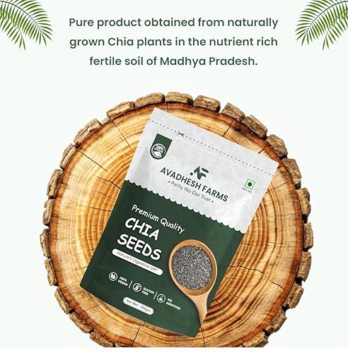 Image of Avadhesh Farms Raw Chia Seeds for weight loss with Omega 3, Fiber, Calcium Rich Chia Seeds Chia Seeds 500g