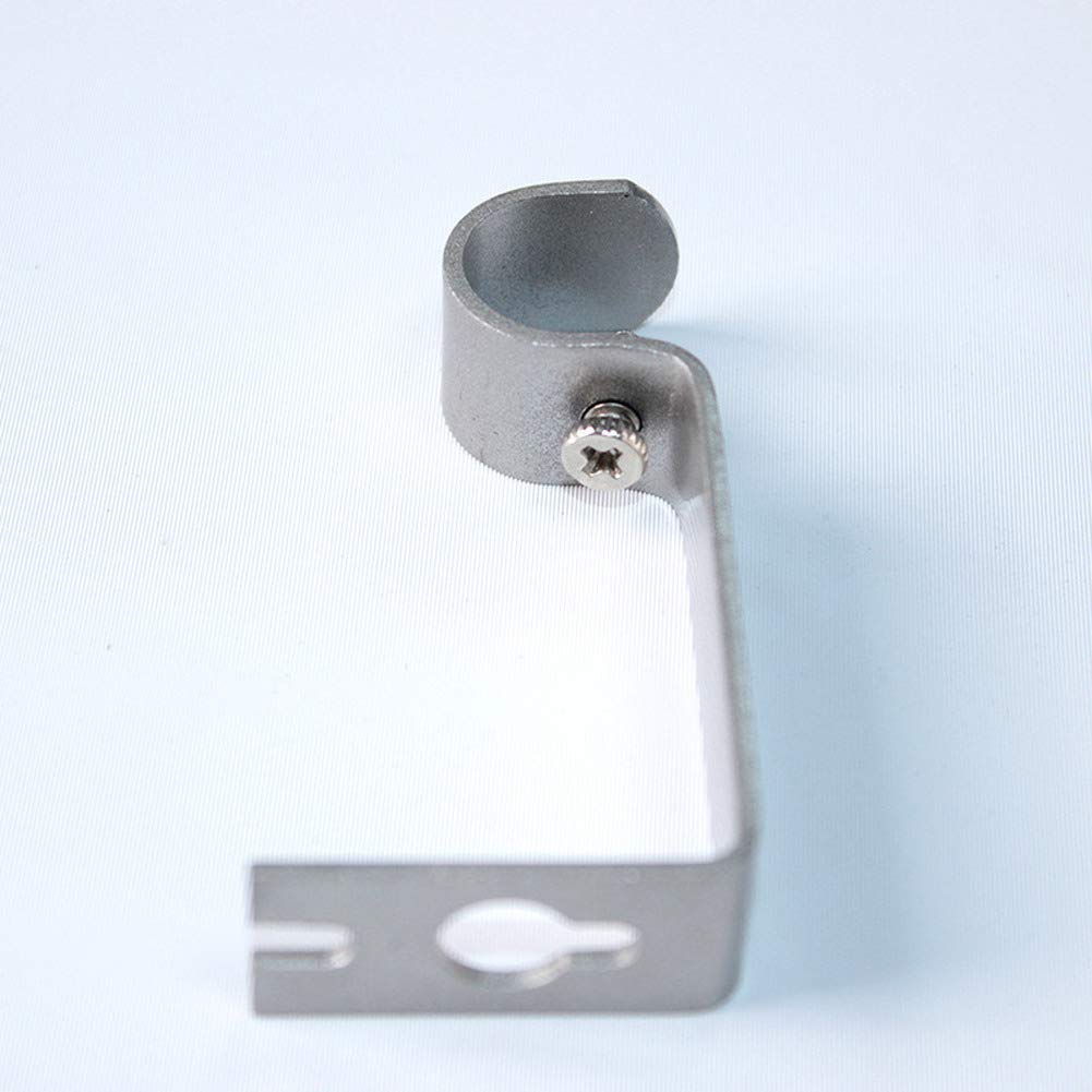 Ausuky Silver 16Mm Metal Heavy Duty Curtain Rod Pole Wall Bracket Drapery Holder Fixing Screw (Silver)