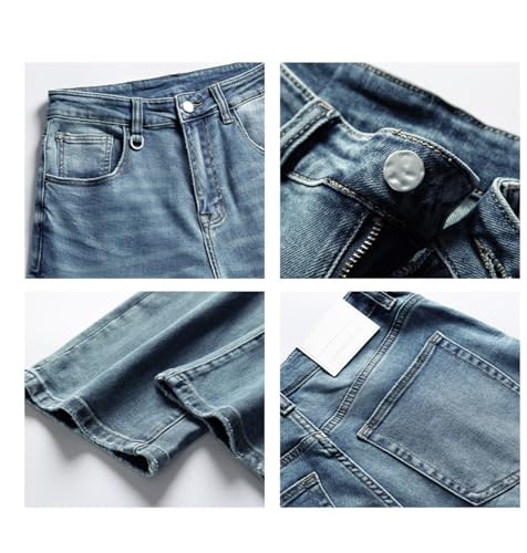 Jeans Pants Trouser Denim Spring Summer Simple and Versatile Sea Blue Sky Shot Straight Leg for Men Slim Long3