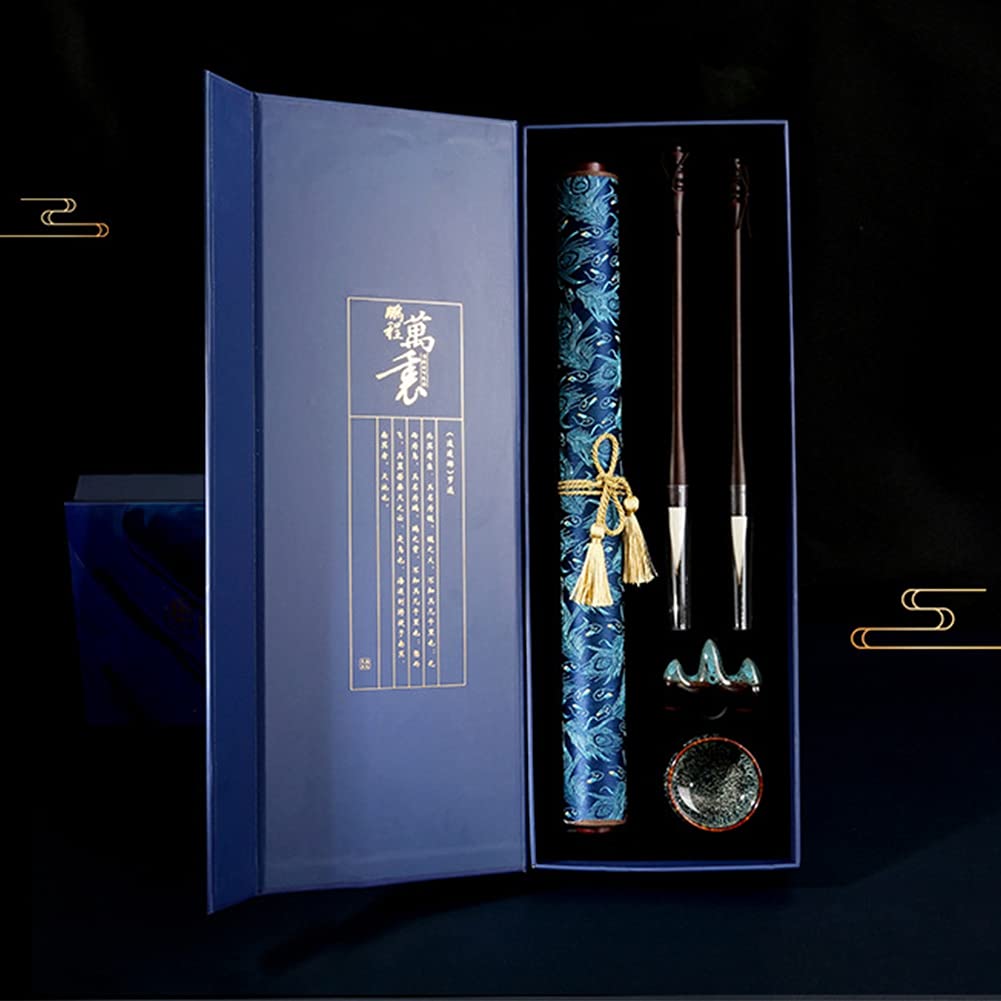 Wasser-Schreibtuch-Set, wiederverwendbares chinesisches Kalligraphie-Übungs-Zeichenpinsel-Werkzeug, Geschenk mit Lan Ting Prequel-Kopierbuch, Keramik-Stiftständer für Anfänger,