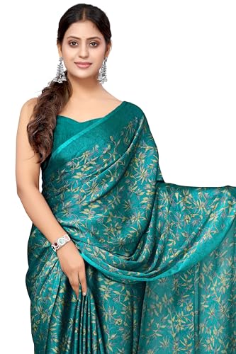 Image of MIRCHI FASHION Saree for Woman Chiffon Georgette Floral Printed | Breathable Lightweight Sari for Office Use and Farewell Ceremonies with Blouse Piece