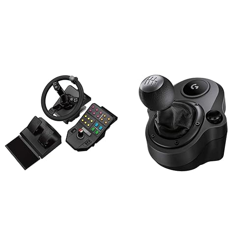Logitech G Farm Simulator Heavy Equipment Bundle (2nd Generation) | Steering Wheel, Pedals, Vehicle Side Panel - Equipment Bundle + Force Shifter