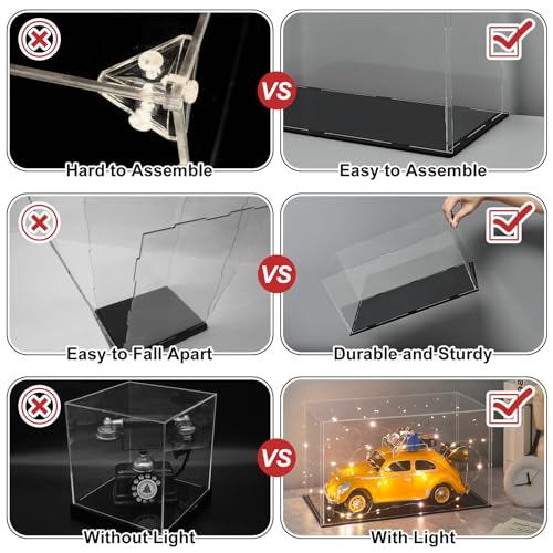 image for LANSCOERY Acrylic Display Case, Assemble Small Showcase Display Box fo