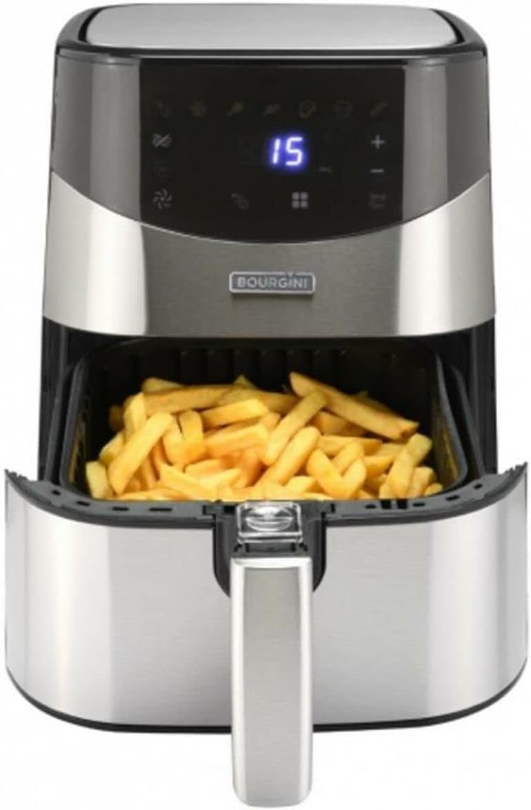 Air Fryer 4 L inox e digitale 1500 W. Friggitrice senza olio Air Fryer 4 L inox e digitale 1500 W. Friggitrice senza olio