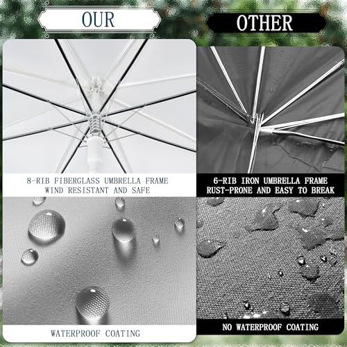 8 Pack Wedding Umbrella Bulk, Windproof Large Rain Umbrella, Strong Fiberglass Frame, Auto Open Wedding Umbrellas for Guests Bride Groom Photography Friend Gift2