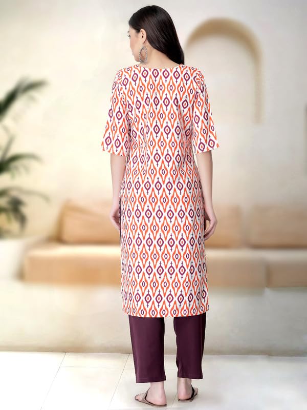 Pinkmint Straight Printed Kurti Party Wera Kurti Kurta Pant Set (Pack Of 2)