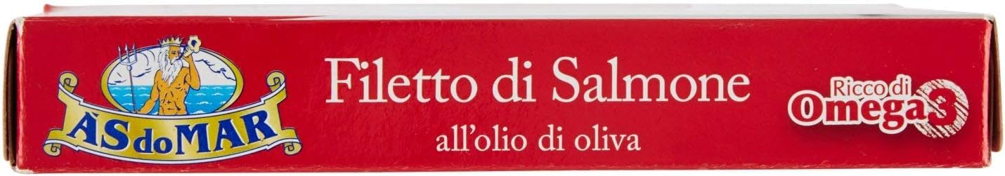 Asdomar - Filetti di Salmone all'Olio di Oliva - 3 confezioni da 150 g [450 g]