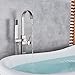 Votamuta Freestanding Bathtub Faucet Floor Mounted Bath Tub Filler Faucets with Hand Held Shower Head Brushed Nickel