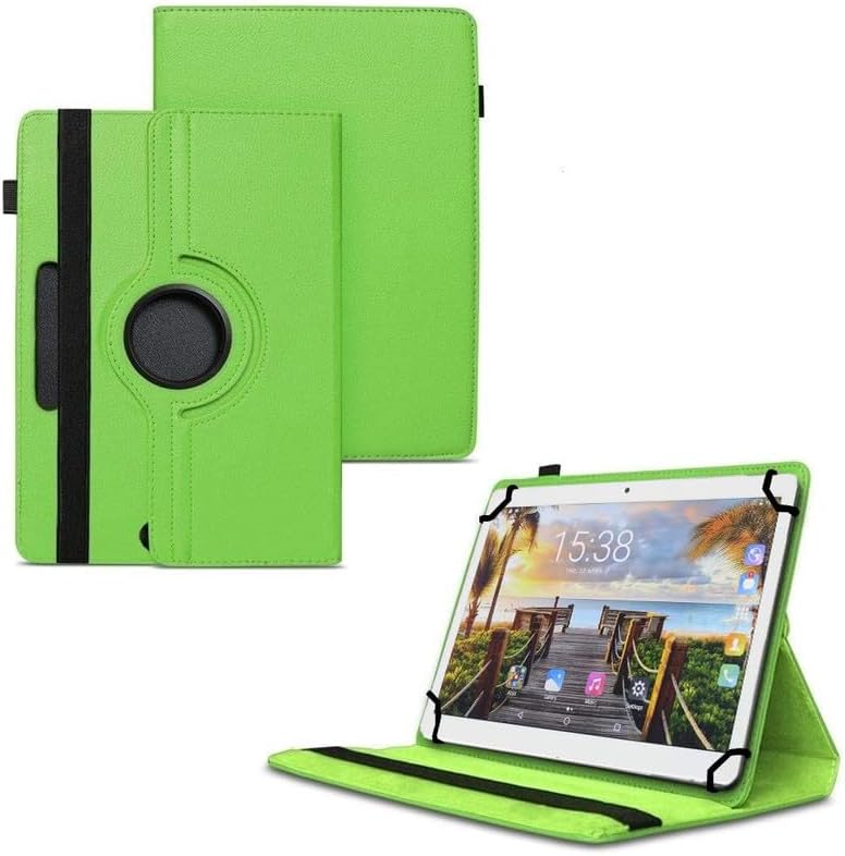 HARITECH 360 Degree Rotating Universal 3 Camera Hole Leather Stand Case Cover for LG G Pad IV 8.0 FHD (Green)
