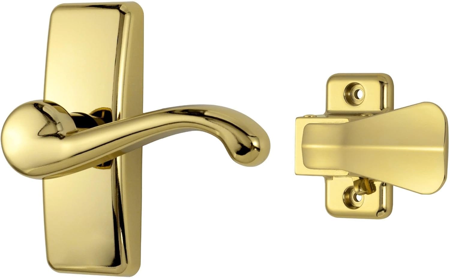 Ideal Security GL Lever Handle Set for Storm Doors and Screen Doors, Storm Door Handle Replacement, Screen Door Handle, Bright Brass