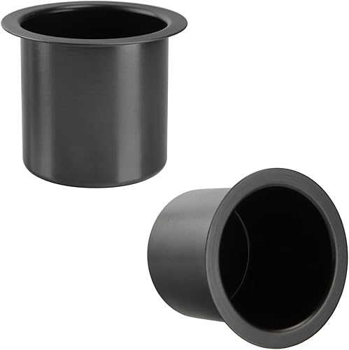2 portavasos de acero inoxidable 304, portavasos automotrices de acero inoxidable 3.3 pulgadas, soporte para bebidas de mesa de póquer negro, mesa