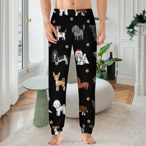 Dachshund Husky Shih Tzu Dog Men's Pajama Bottoms Sleep Lounge Soft Comfy Pants Sleepwear2