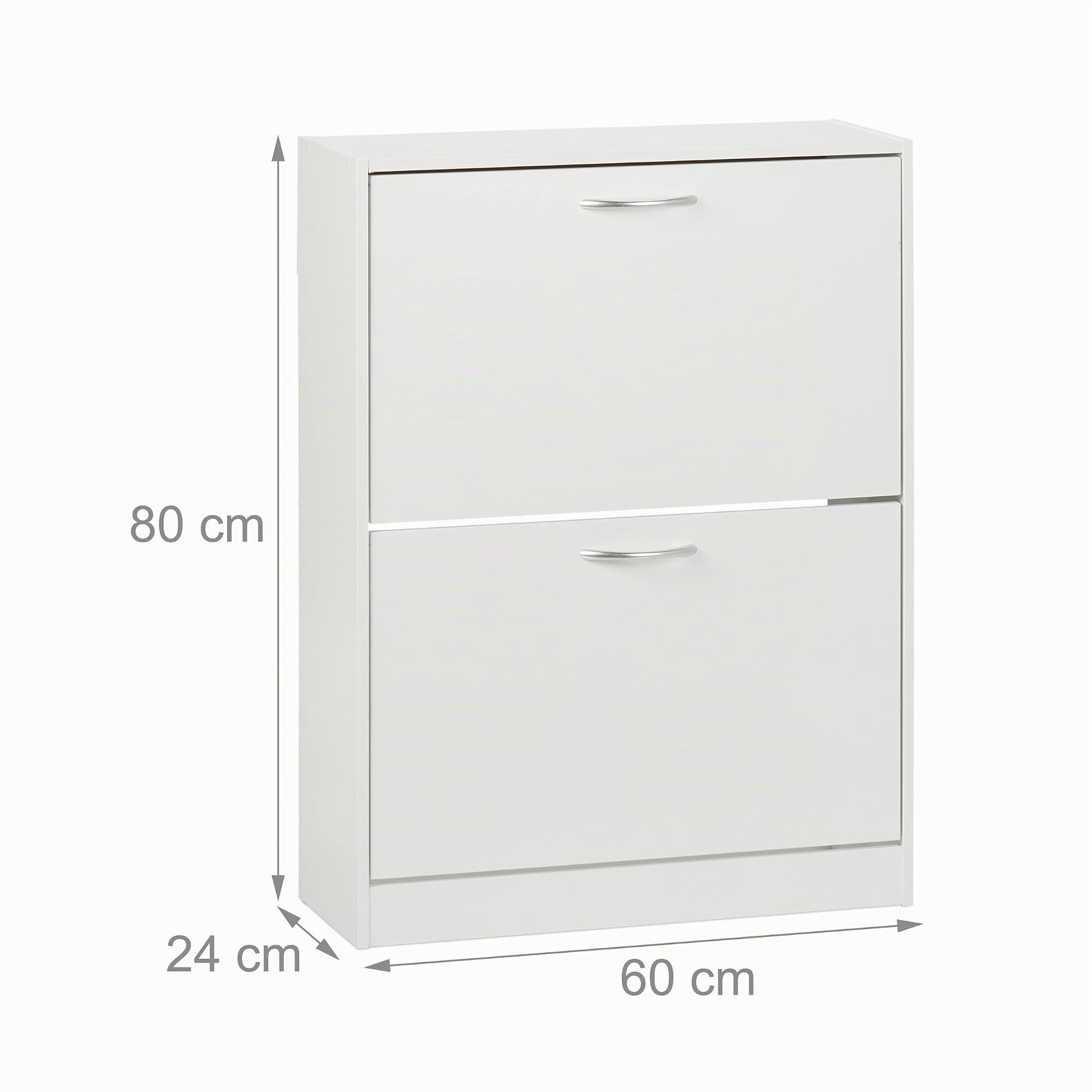 Relaxdays Schuhschrank, HxBxT: 80 x 60 x 24 cm, Flur Schuhkommode, weiß