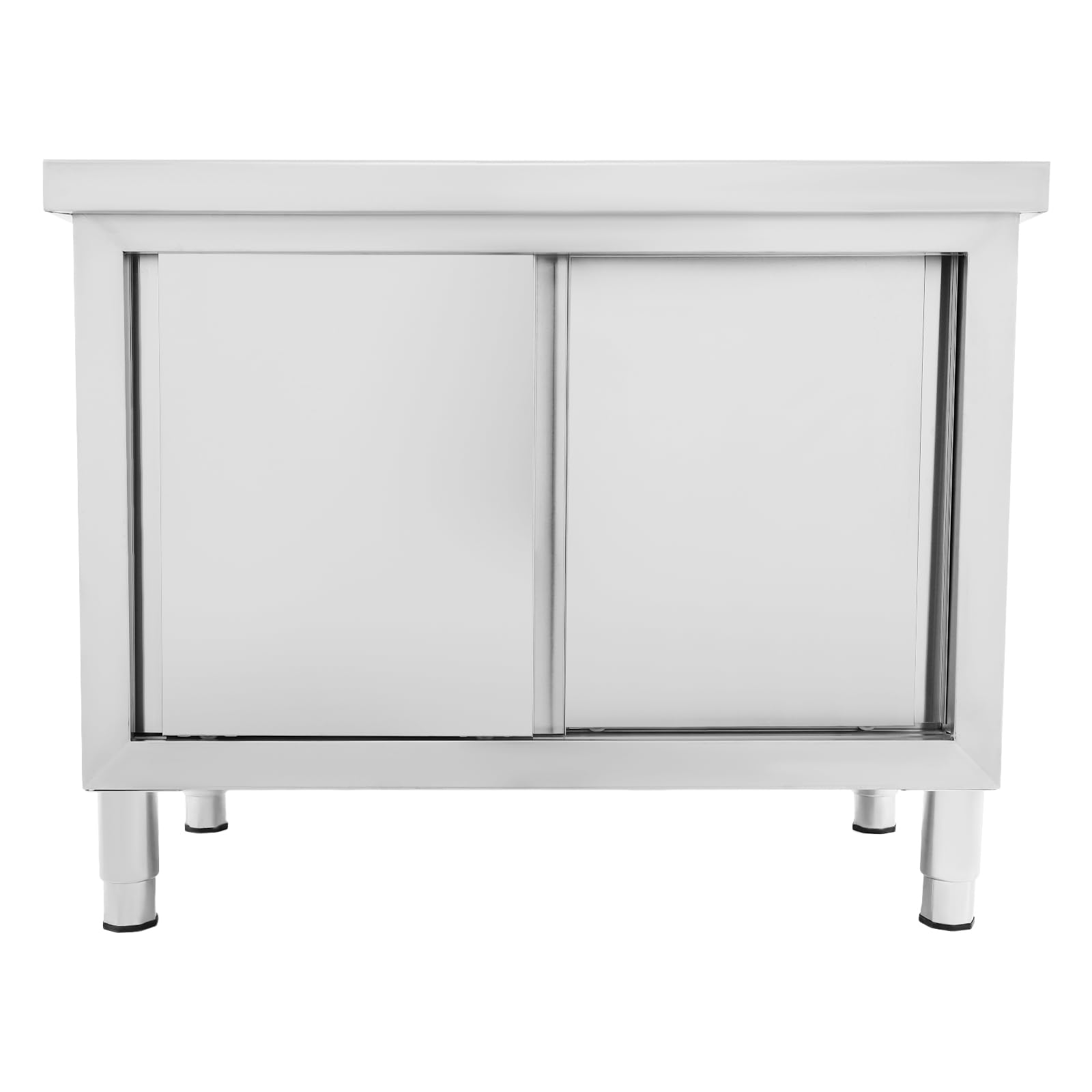 Armadio da lavoro con ante scorrevoli, in acciaio inox, con armadio, 120 x 50 x 95 cm, in acciaio inox, per cucina, ristorante, officina e garage