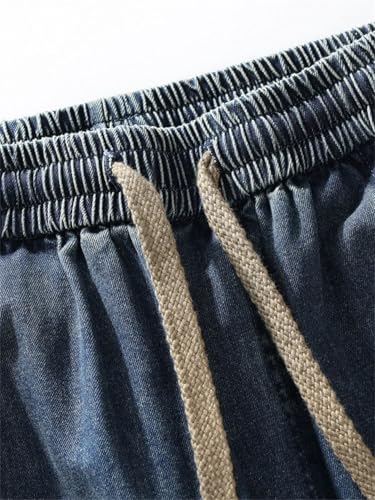 Men's Jeans Lightweight Washed Straight Denim Pants Big Size Wide Leg Baggy Jeans Trousers2