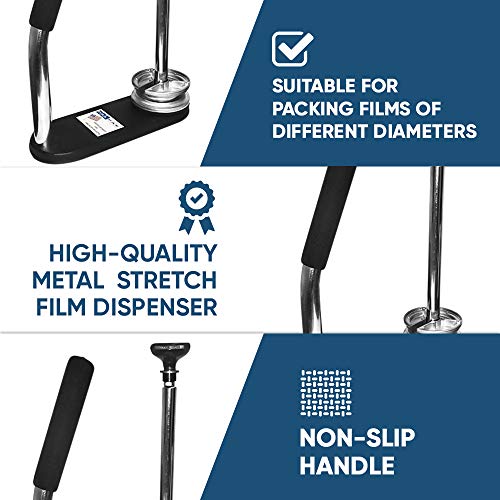 Image of Made in USA! Industrial Strength Stretch Film Dispenser - Palpak100 Light Weight Pallet Wrapper - Tension Knob Adjustment Wrap Handle (12 Pack)