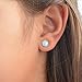 Opal Stud Earrings 6mm Round Sterling Silver Light Blue Opal Minimalist Stud Earrings