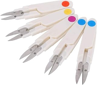 5Pcs Sewing Snippers Thread Cutter Thread Clippers Cross Stitch Scissors for Travel Tailor, Fishing, Clothes Tailor nippers with Safety Cover Mini Spring Sharp Scissors