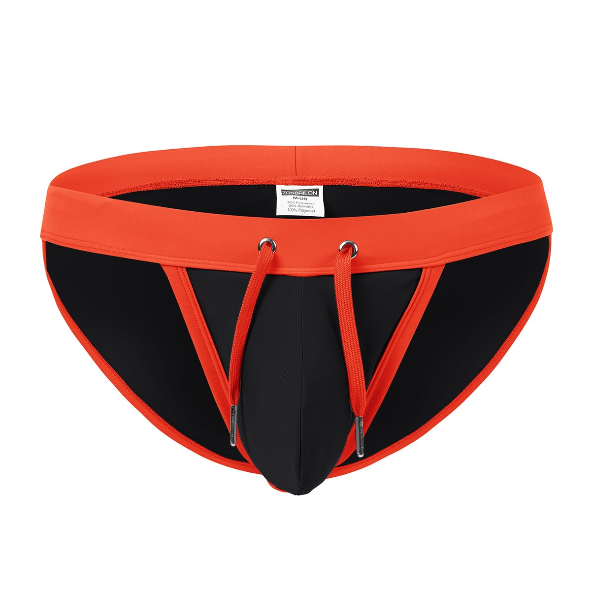 BIATWOWR Men's Sexy Low - Rise Triangle Swim Trunks with Bulge Pouch and Adjusttable Drawstring