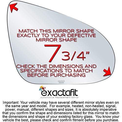 Exactafit 8200R Passenger Side Mirror Glass Right Replacement Compatible With Toyota 2012-2017 Camry, 2013-2018 Avalon #TOP1